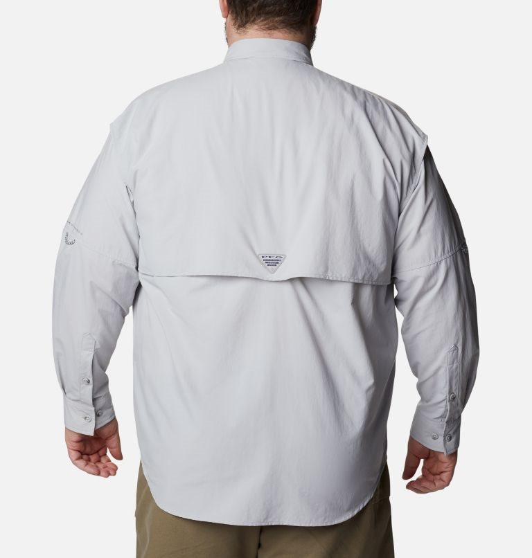 Men's Columbia PFG Bahama II Long Sleeve Shirts Light Grey | Plus Size CA-O361A